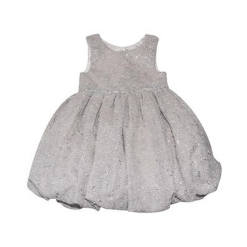 Blueberi Boulevard Little Girls Sleeveless Bubble Dress - Silver Size 6X